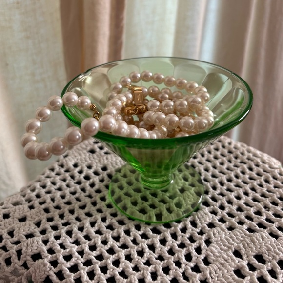 Uranium Depression Glass Sherbet Cup Dessert Dish Trinket Catchall - Picture 1 of 6